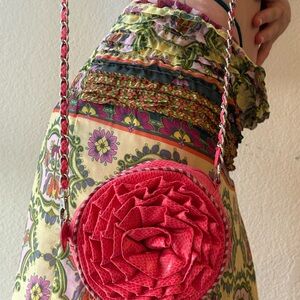 Libby. Edelman Chic Pink Floral Crossbody Bag